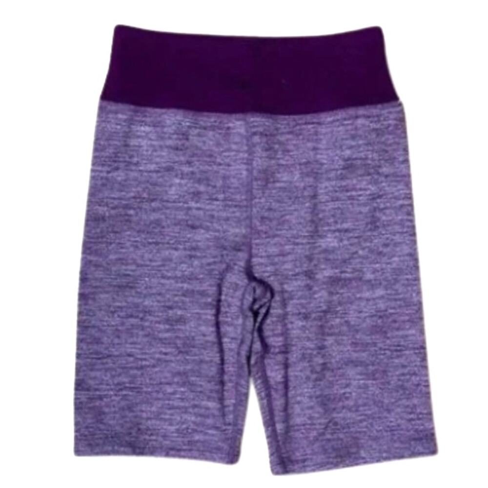 Z By Zella Activewear Biker Shorts Space Dye Pull On Stretch Purple Girls S NWOT